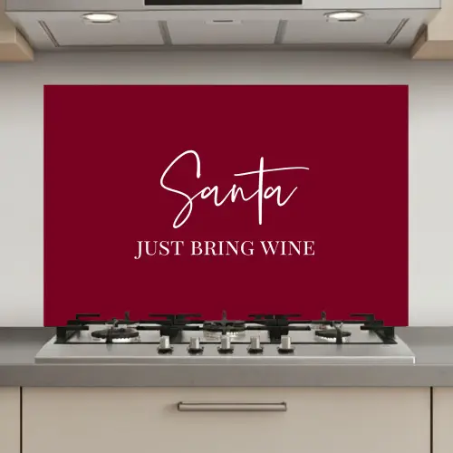 Santa - Wine - Rood - Kerst - Kerstman keuken achterwand spatscherm klein -3d_website