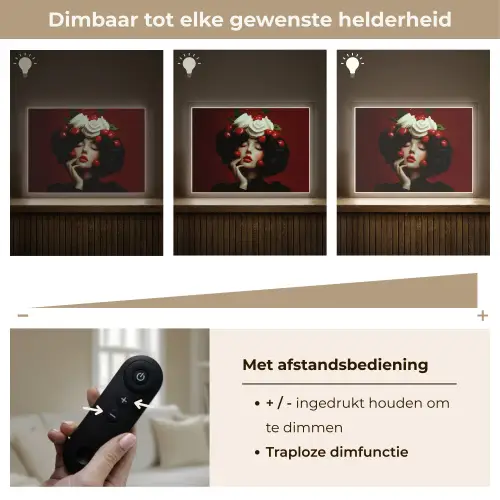 Vrouw - Kersen - Slagroom Light Box met batterij (Wandlamp) middel -USP_dimbaarNL