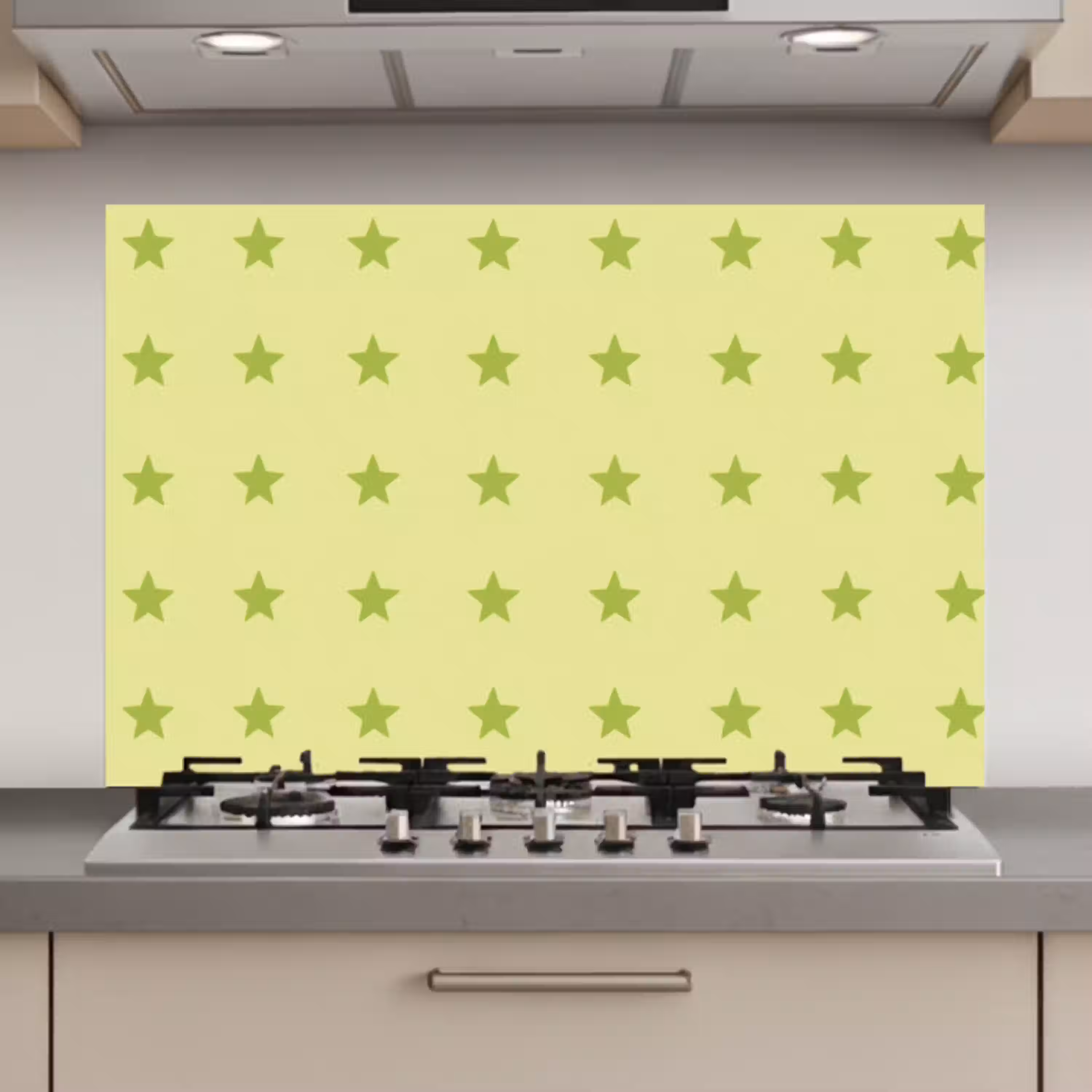 Sterren - Patroon - Groen keuken achterwand spatscherm klein 900 -3d_website