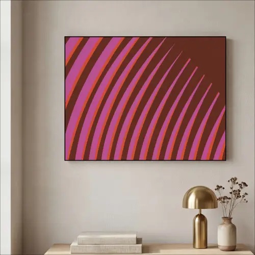 Lijnen - Rood - Beweging Textielframe zwart klein -sfeer2