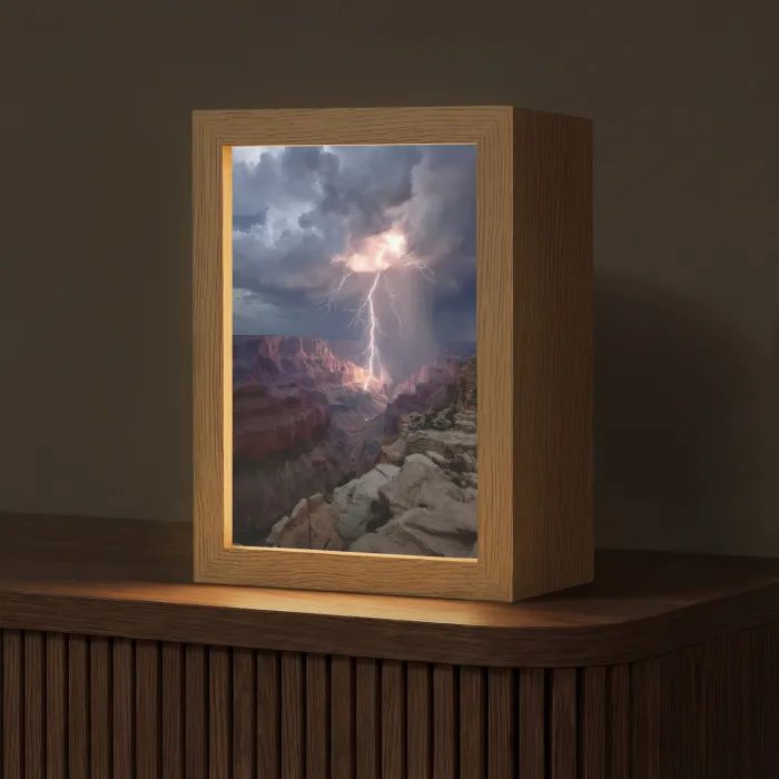 Bliksem - Wolken - Canyon Light Box met kabel (Tafellamp) klein -z3d_website