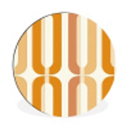 U-vorm - Retro - Oranje Wandcirkel aluminium klein 190 -3d