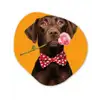 Hond - Oranje - Roos - Valentijn Wandcirkel Organisch Aluminium middel -3d