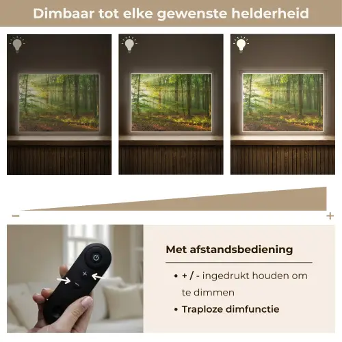 Zon - Bos - Bomen - Natuur - Herfst Light Box met batterij (Wandlamp) middel -USP_dimbaarNL