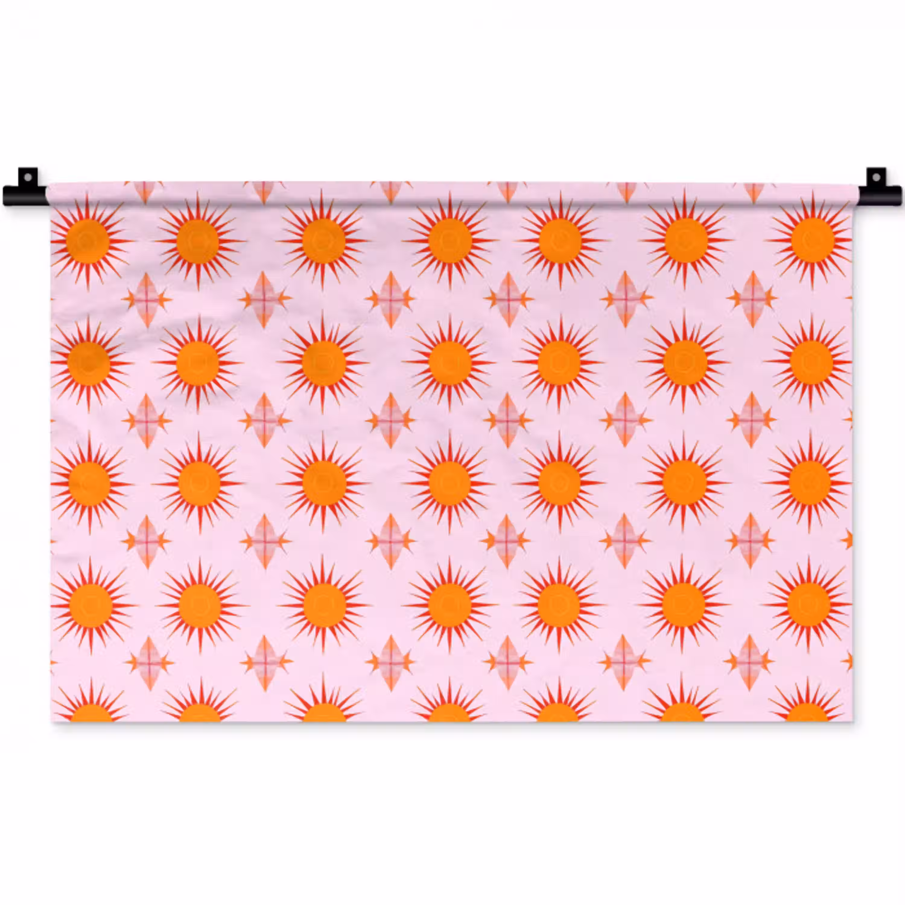 Zon - Patroon - Roze Wandkleed katoen klein 269 -zz3d