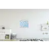 Schuim - Bubbels - Blauw textielposter latten blank klein -kinderkamer