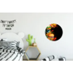Fastfood - Graffiti - Hamburger - Eten - Modern Wandcirkel aluminium klein -kinderkamer