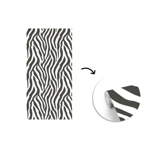 Zebra - Print - Klassiek - Zwart fotobehang vinyl groot 64 -3d