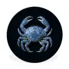 Krab - Delfts blauw - Dieren Wandcirkel aluminium klein -3d