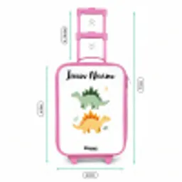 Dinos - Dieren - Groen - Oranje Kinderkoffer - Roze klein -productfoto_formaten