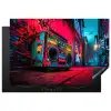 Boombox - Rood - Graffiti - Neon Inductie beschermer vinyl 3mm klein -3d