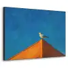 Meeuw - Gebouw - Lucht - Geschilderd Textielframe zwart klein -3d