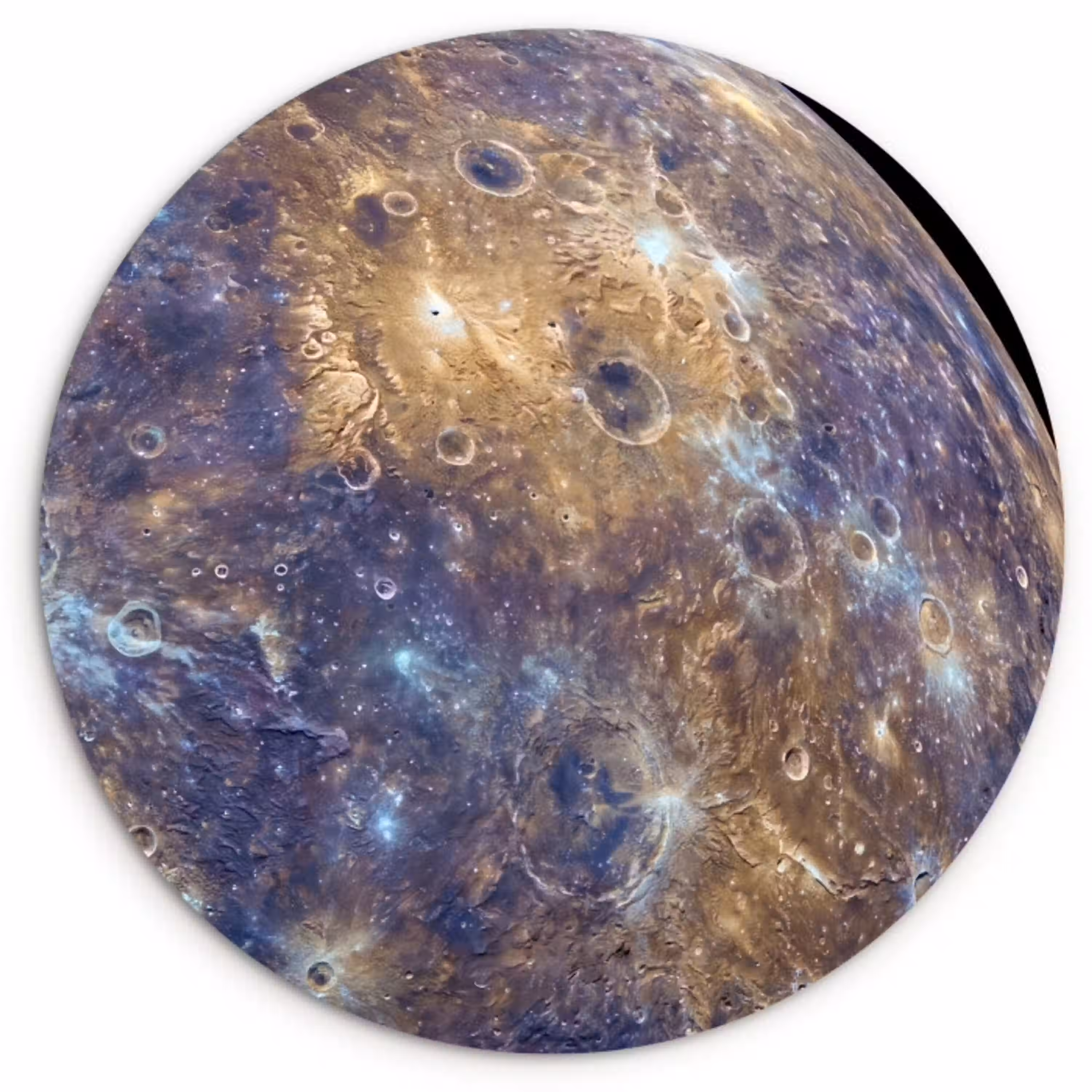 Planeet - Kraters - Ruimte Wandcirkel kunststof plaat 5mm dik klein -3d