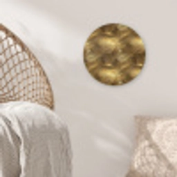Palm - Waaier - Goud Wandcirkel kunststof plaat 5mm dik klein 188 -sfeer5