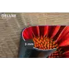Close up - Bloem- Rood Placemat vinyl groot -closeup