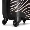 Zebra strepenmotief op zachtroze NBS - Handbagage koffer - Kinderen Unisex middel -wiel