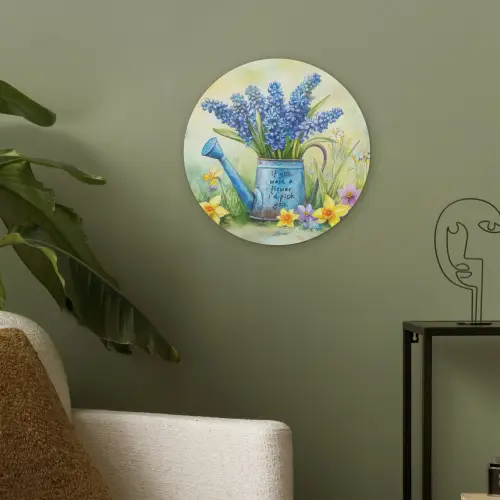 Lavendelbloemen - Quote - Gieter Akoestische PET Vilt - Rond klein -sfeer2