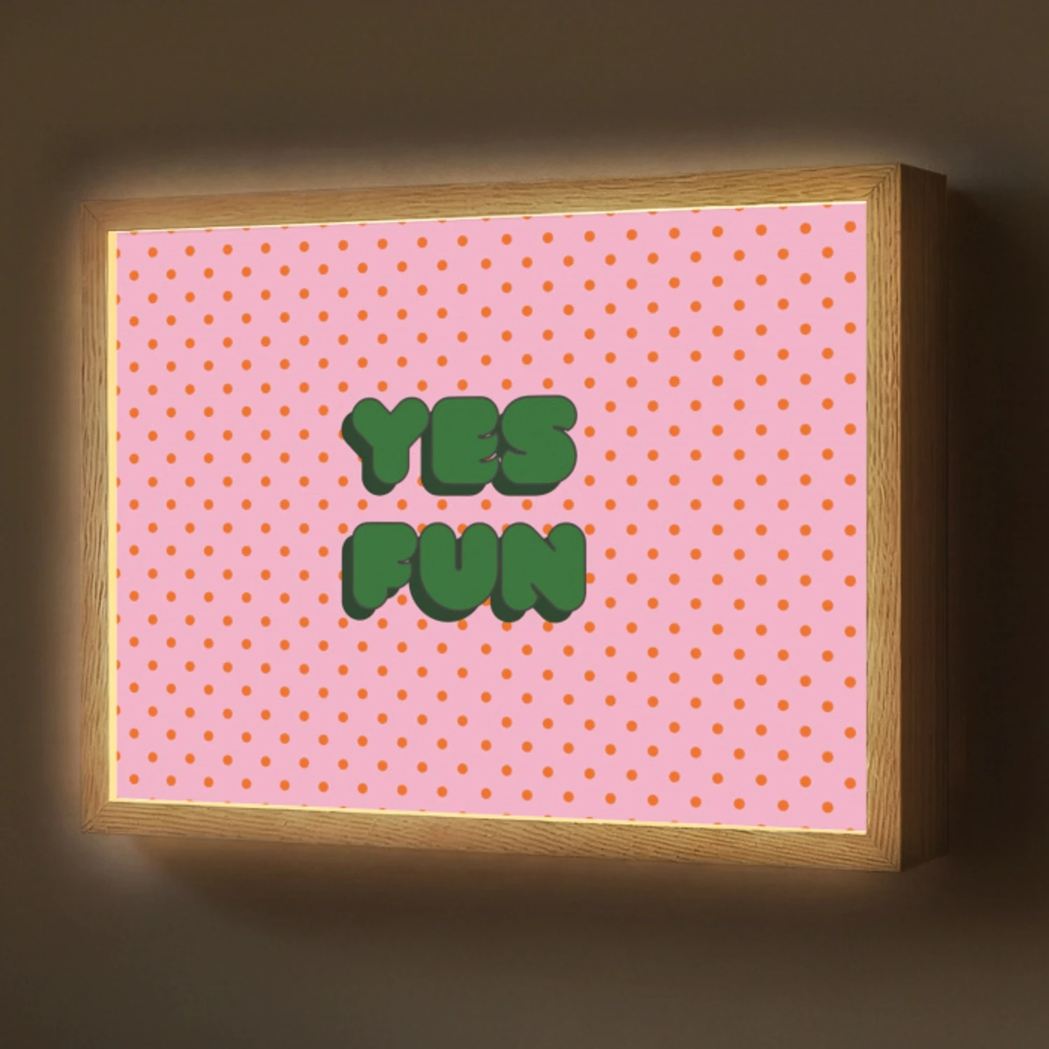 Yes fun - Groen - Roze - Stippen Light Box met batterij (Wandlamp) middel -z3d_website