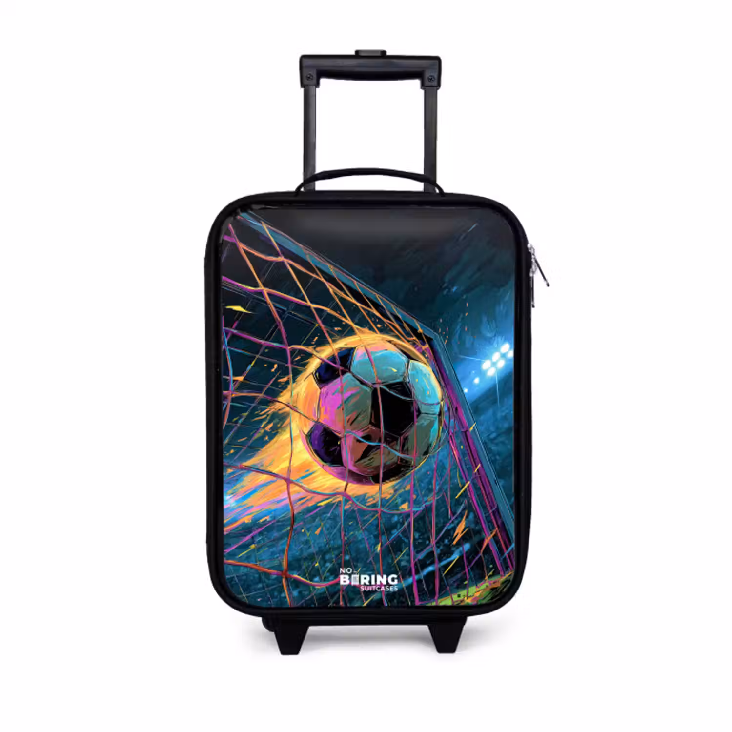 Kinderkoffer - Zwart - Neon - Net - Voetbal - Kleurrijk