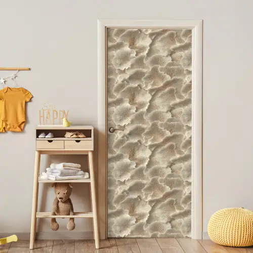 Waaierstructuren - Beige - Vezeltextuur deurposter klein 289 -sfeer4
