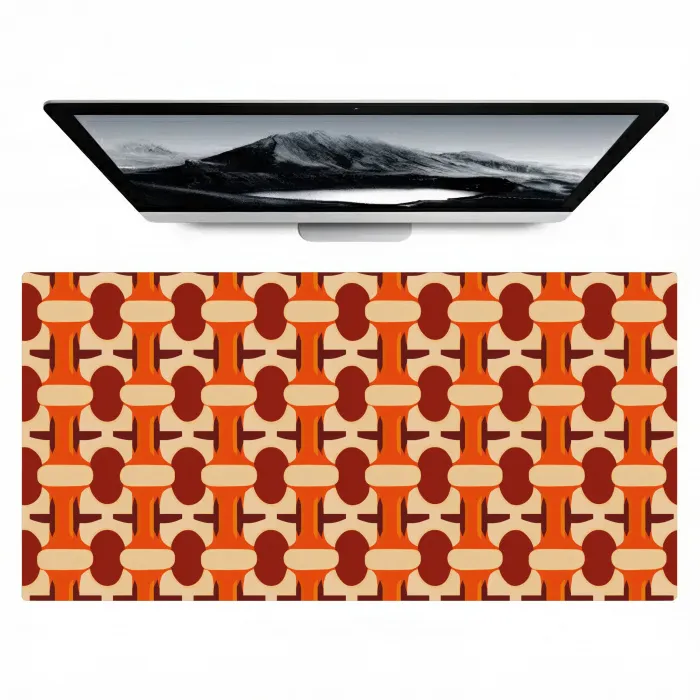 Geometrisch - Retro - Oranje Muismat XXL klein 681 -zzz3d