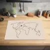 Wereldkaart - Simpel - Vliegtuig Inductie beschermer vinyl 3mm klein -sfeer5