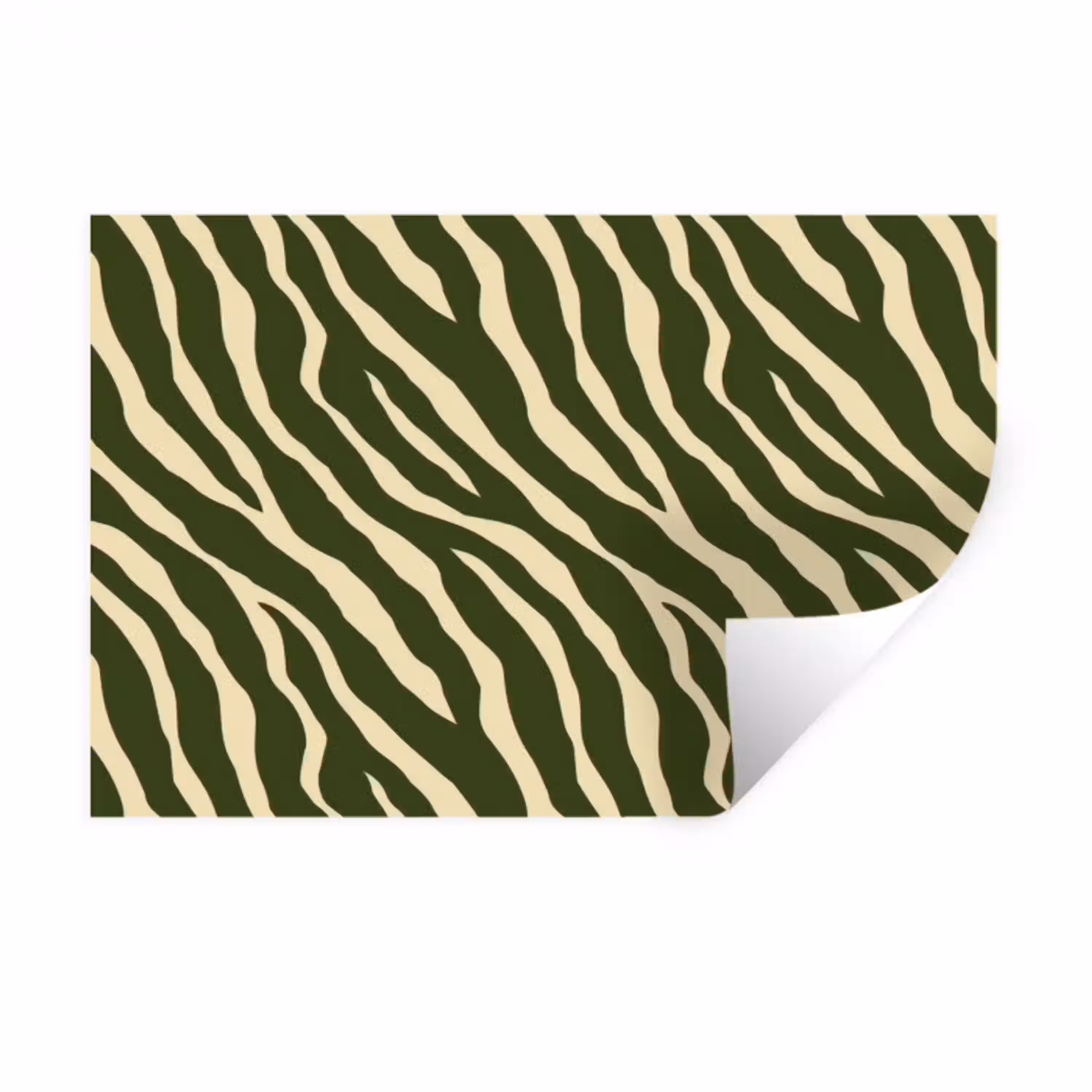 Zebra - Patroon - Groen Muursticker klein 286 -3d