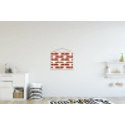 Raceauto - Retro - Rood textielposter latten blank klein 122 -kinderkamer
