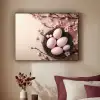 Roze - Bloesems - Eieren Textielframe zwart klein -sfeer1