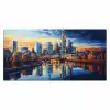 Zonsondergang Frankfurt - Stad - Skyline - Water Muismat XXL klein -3d_leeg