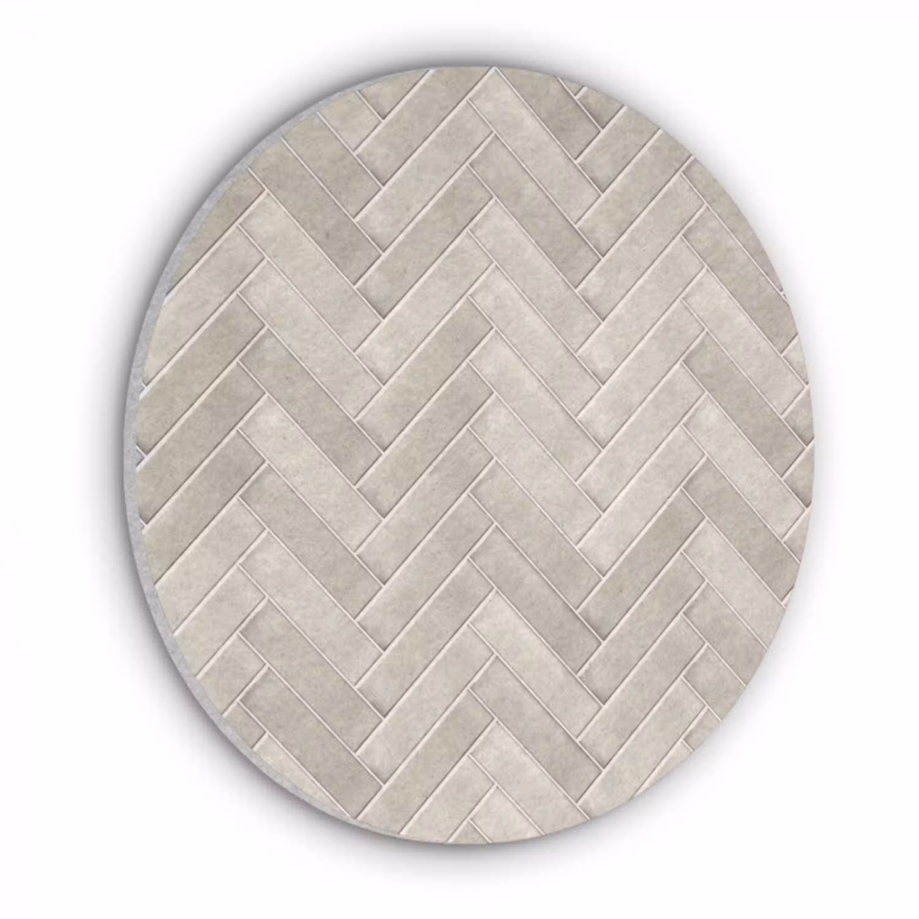Visgraat - Wandtegel - Beige Akoestische PET Vilt - Rond klein 838 -3d