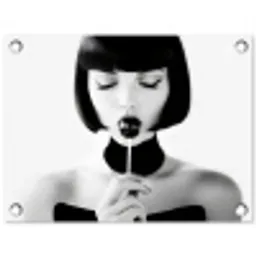 Vrouw - Lolly - Zwart - Wit tuinposter los doek klein -3d
