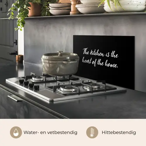 Spreuken - Koken - Thuis - The kitchen is the heart of the home - Quotes keuken achterwand spatscherm klein -usp_NL