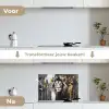 Leeuw - Portret - Verfspatten - Grijs keuken achterwand spatscherm klein -voor_na_NL