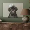Kokskleding - Zwart - Hondje PET vilt klein -sfeer2
