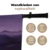 Heuvels - Paars - Mist - Zon Wandkleed katoen klein -sfeer2