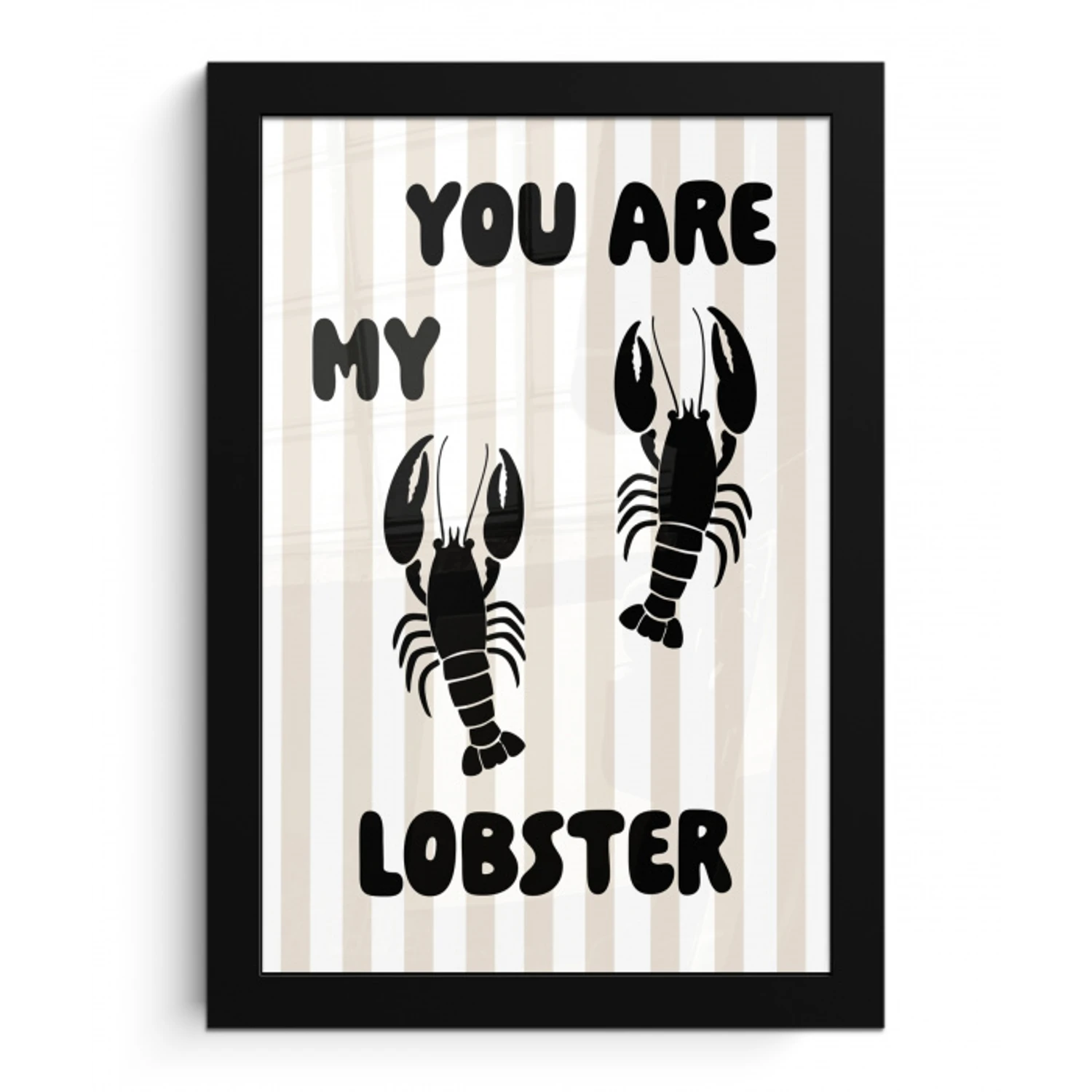 Lobster - Beige - Minimalistisch fotolijst zwart zonder passe partout klein -3d