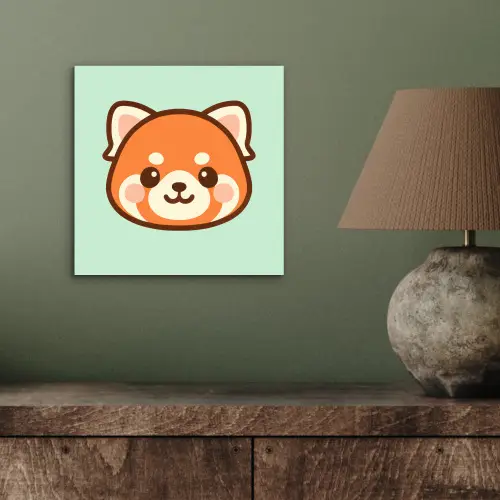 Rode panda - Groen - Cartoon aluminium wit klein -sfeer2