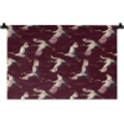 Kraanvogels - Klassiek - Bordeaux Wandkleed katoen klein 269 -zz3d
