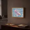 Vis - Water - Blauw - Licht Light Box met batterij (Wandlamp) middel -sfeer1