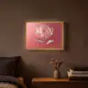 Sierlijk - Bloem - Roze - Glazen Light Box met batterij (Wandlamp) middel -sfeer4