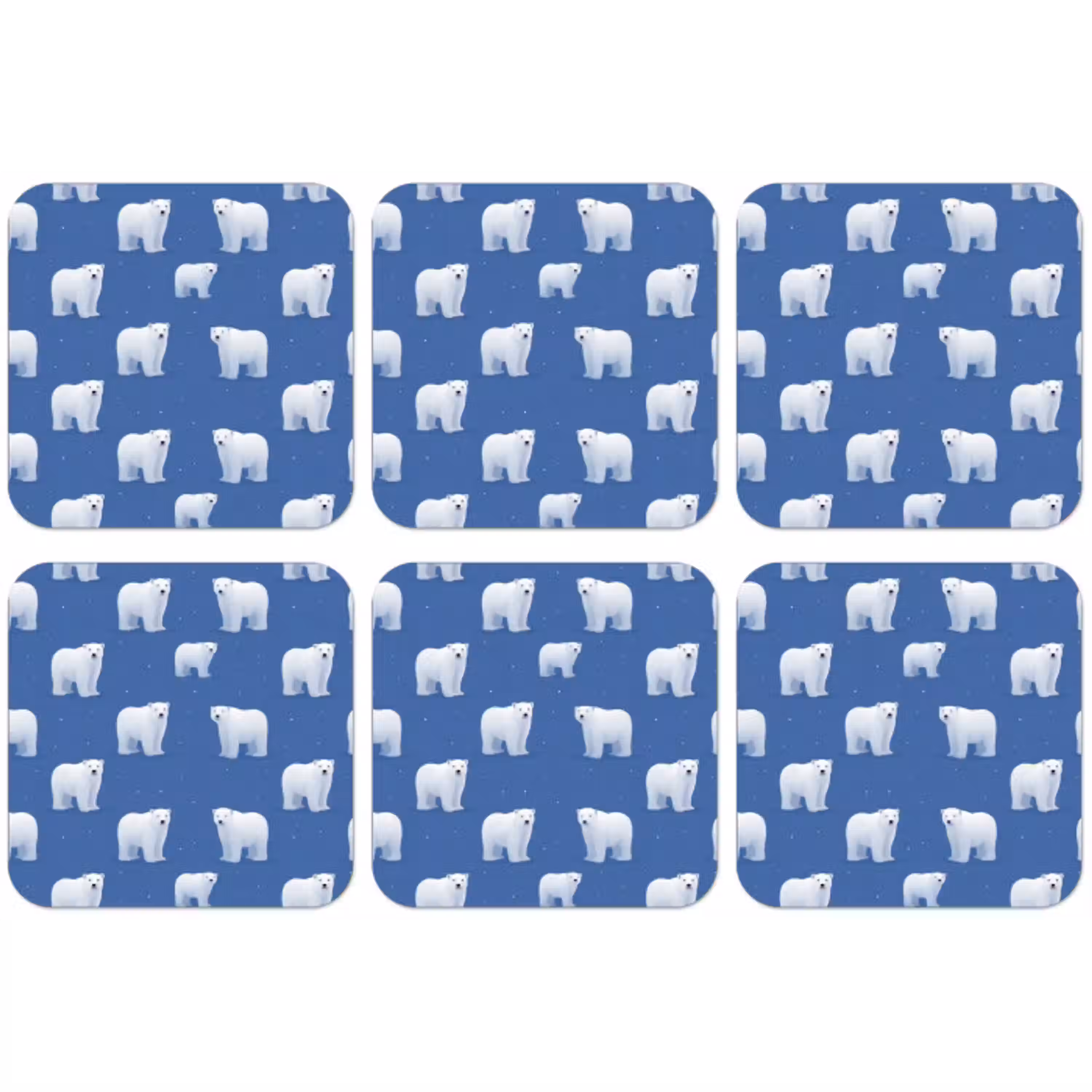 IJsbeer - Patroon - Blauw onderzetter kurk middel 366 -zkaufland3dotto