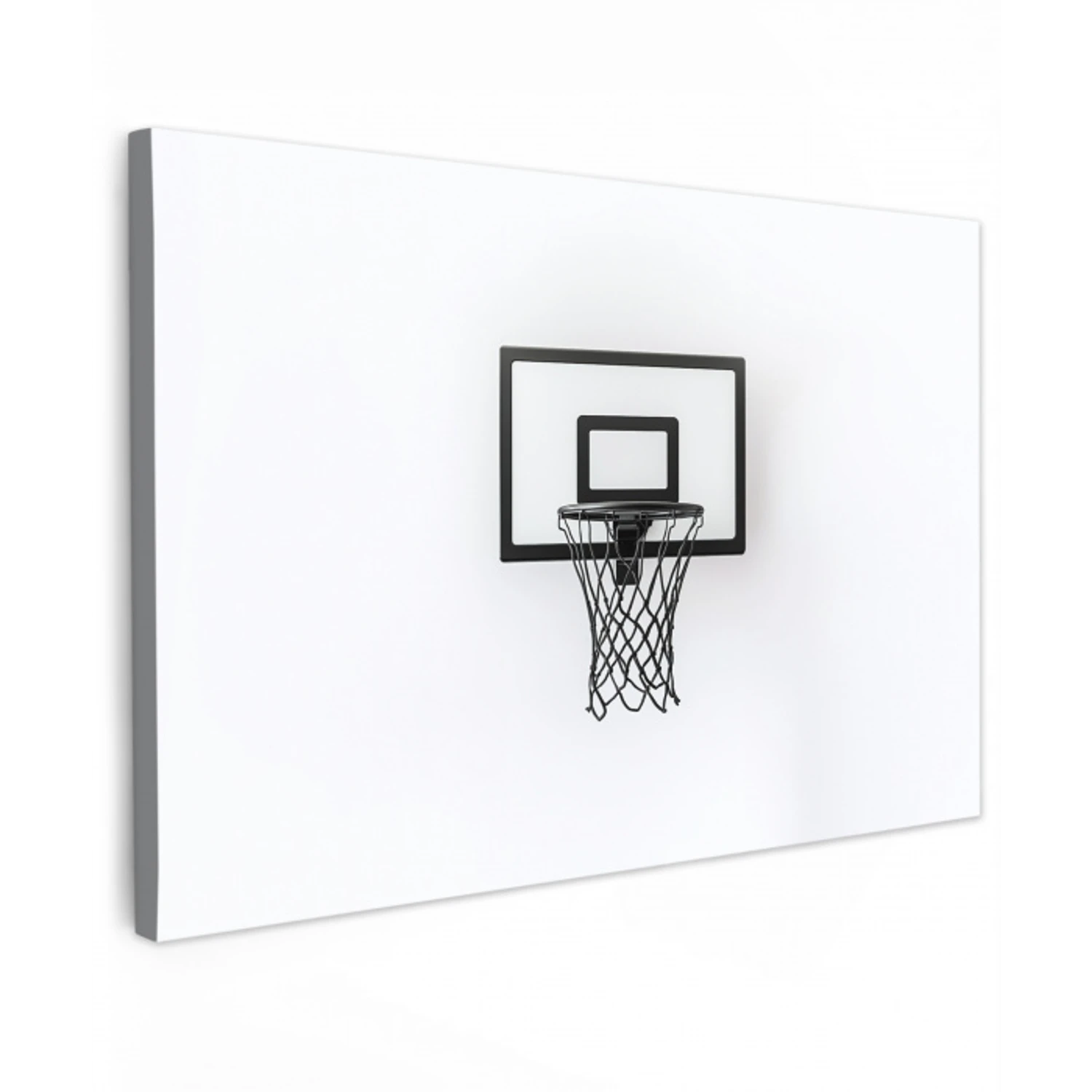 Basketbalbord - Minimalistisch - Zwart Tuinposter op houten frame 2 cm dik klein -3d