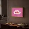 Girl power - Wolk - Roze Light Box met batterij (Wandlamp) middel -sfeer1