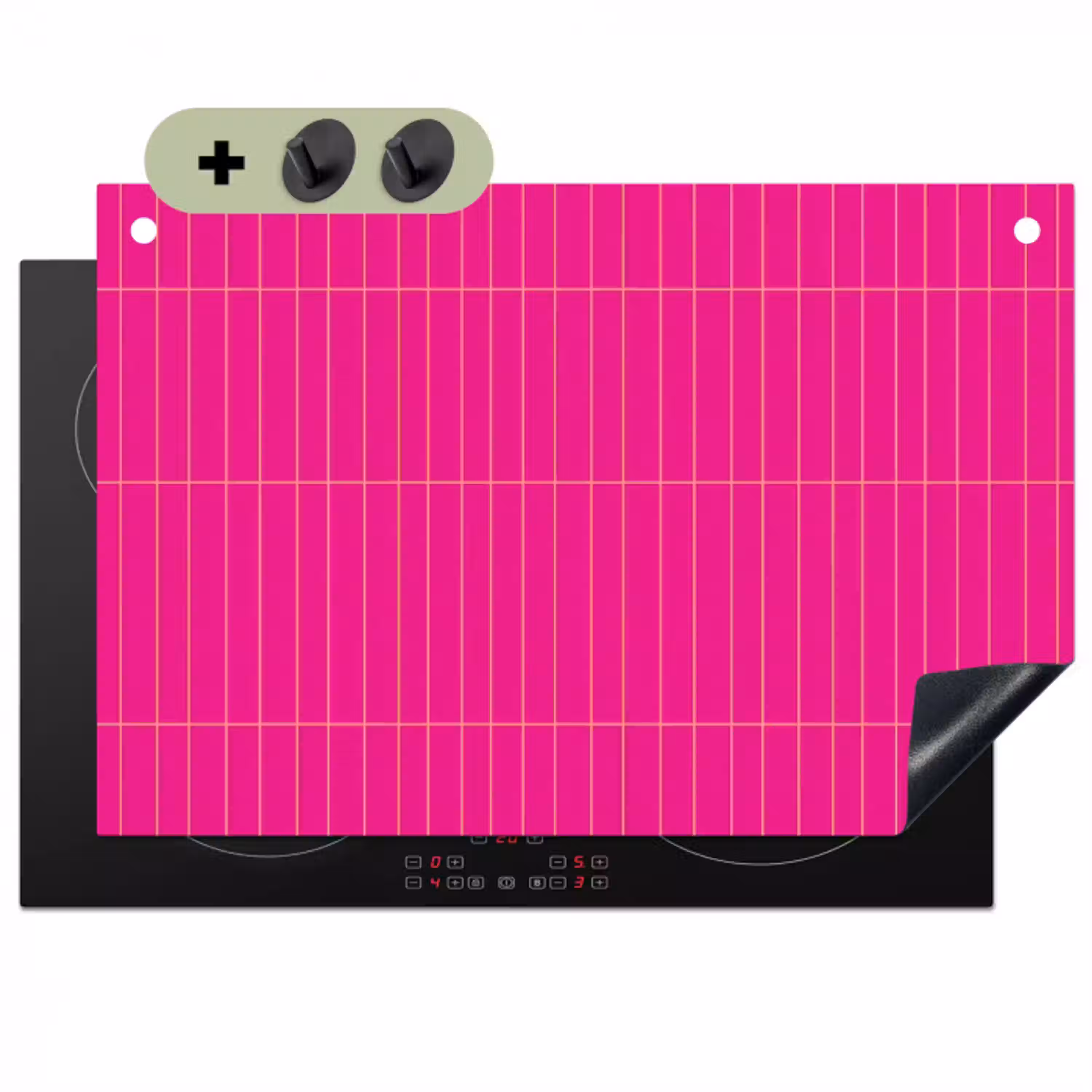 Patroon - Tegel - Magenta - Roze Inductie beschemer met haakjes klein 777 -3d