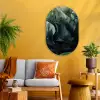 Groen - Bladeren - Glad - Nerven Wandcirkel Ovaal Glas middel -sfeer4