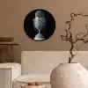 Microfoon - Delfts blauw - Muziek Wandcirkel kunststof plaat 5mm dik klein -sfeer1