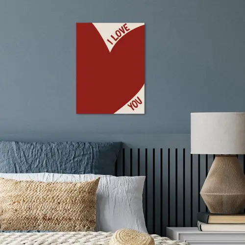 Loveyou - Rood - Hart poster papier klein -sfeer2