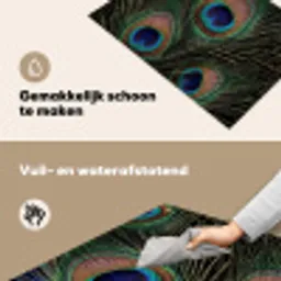 Pauwenveren - Klassiek - Groen Inductie beschemer met haakjes klein -ky-schoon-nl