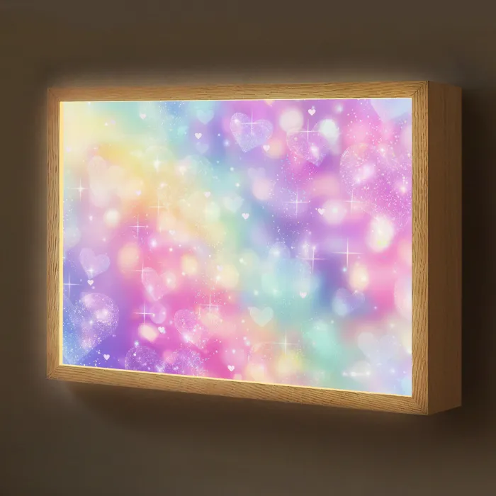 Licht - Regenboog - Hartjes Light Box met batterij (Wandlamp kind) middel -z3d_website
